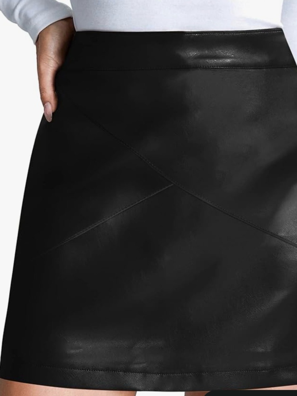 Black Faux Leather Mini Skirt